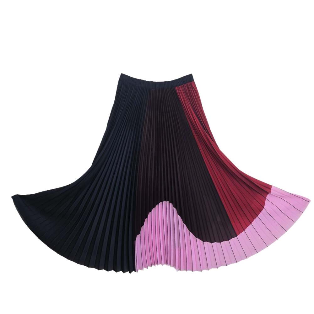 Psophia Vázquez de Castro Colorblock Pleated Midi Skirt Size 38/ US 6